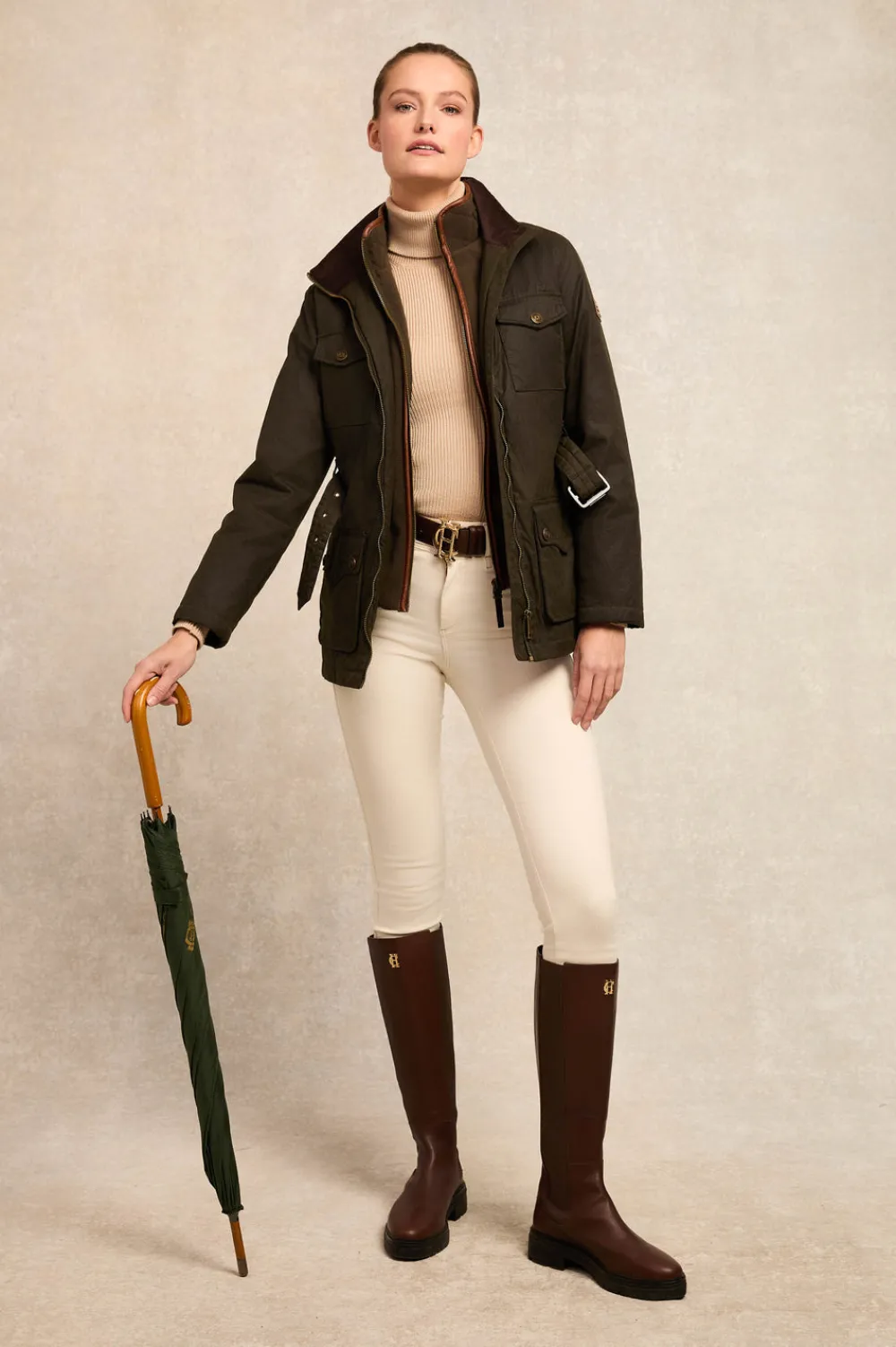 Holland Cooper Belted Waxed Jacket<Women Jackets