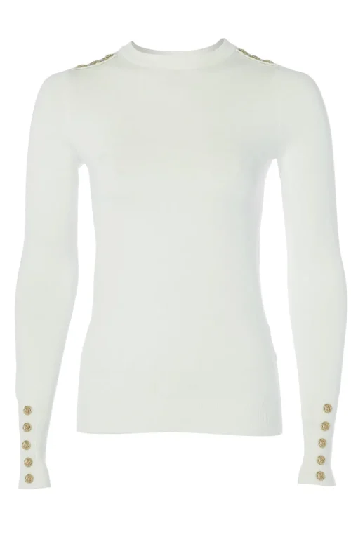 Holland Cooper Buttoned Knit Crew Neck<Women Knitwear