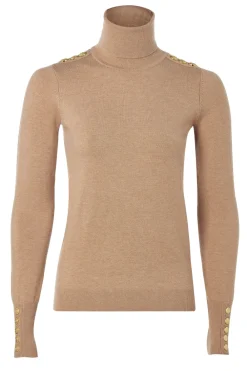 Holland Cooper Buttoned Knit Roll Neck<Women Knitwear