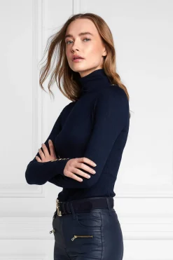 Holland Cooper Buttoned Knit Roll Neck<Women Knitwear