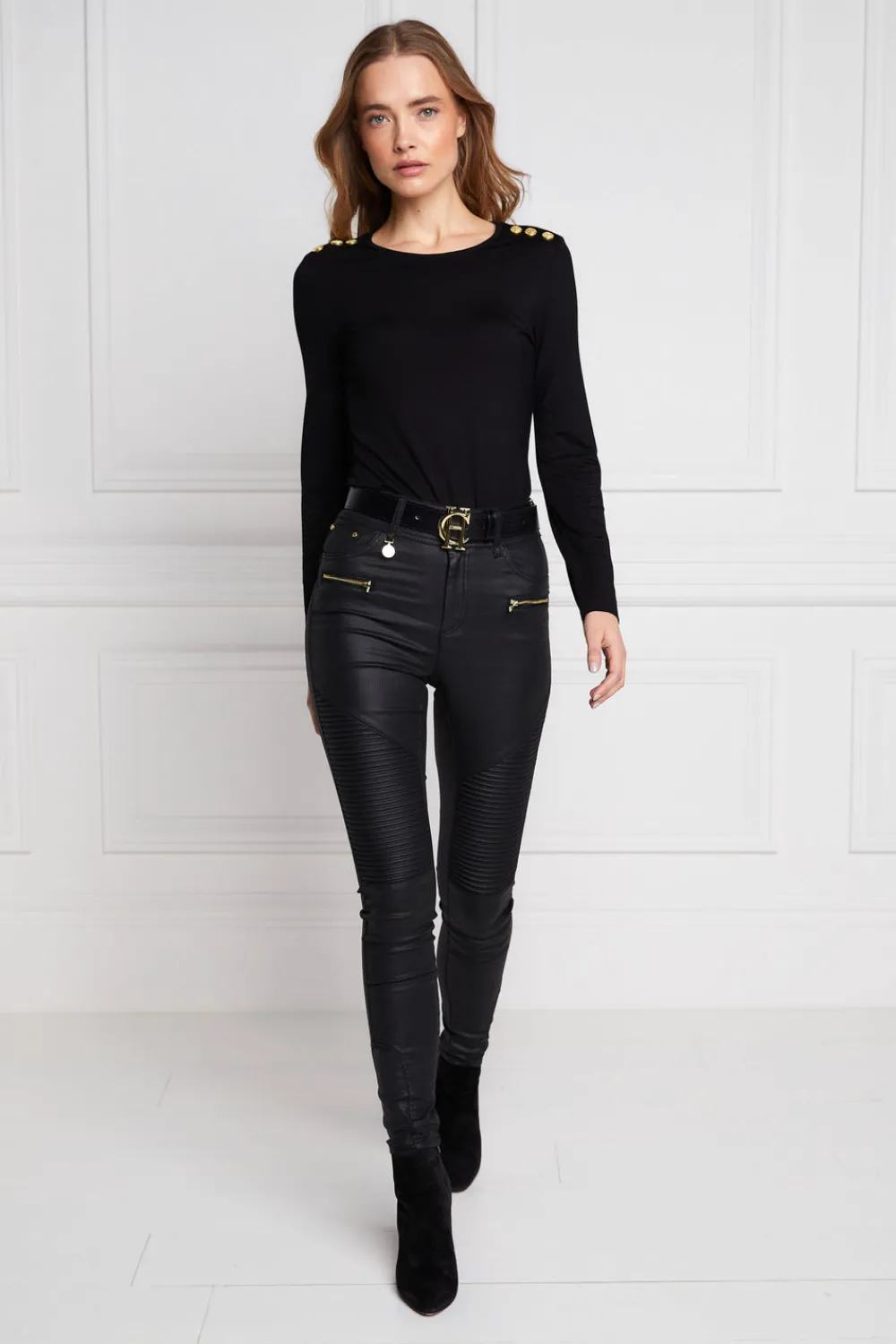 Holland Cooper Coated Biker Jean<Women Jeans