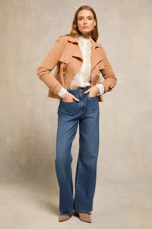 Holland Cooper Collarless Broderie Shirt<Women Shirts & Blouses
