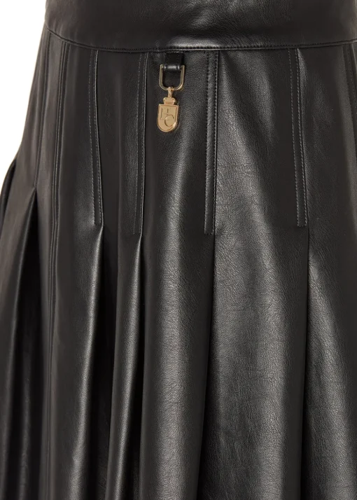 Holland Cooper Faux Leather Pleated Mini Skirt<Women Skirts