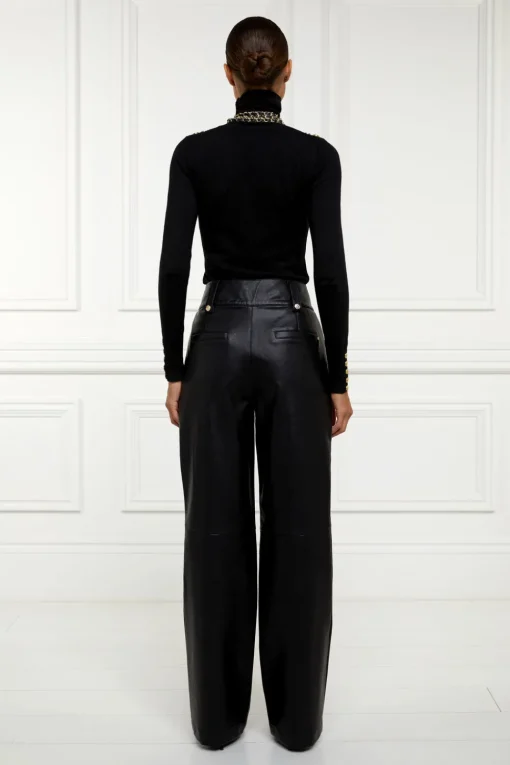 Holland Cooper High Waisted Faux Leather Trouser<Women Trousers
