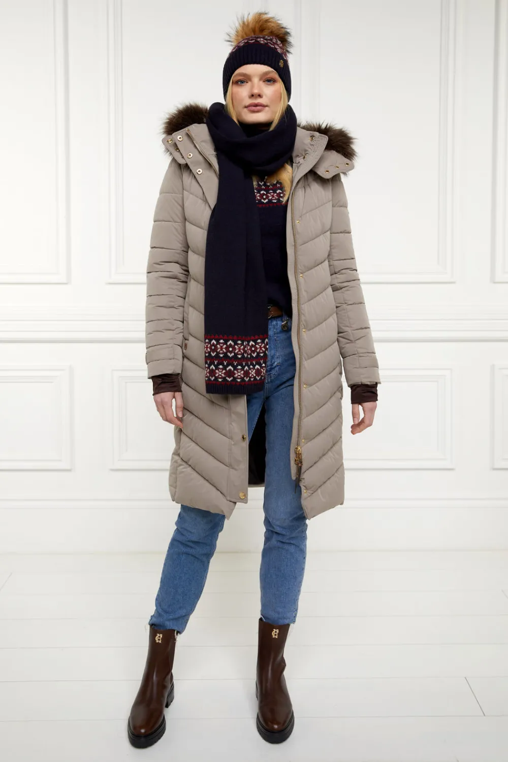 Holland Cooper Jennifer Fairisle Scarf<Women Scarves|Scarves