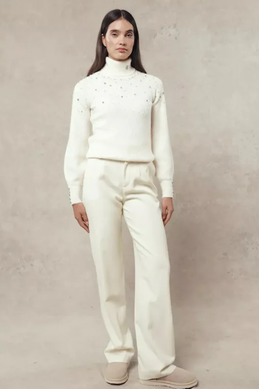 Holland Cooper Kelsie Rib Embellished Roll Neck<Women Knitwear