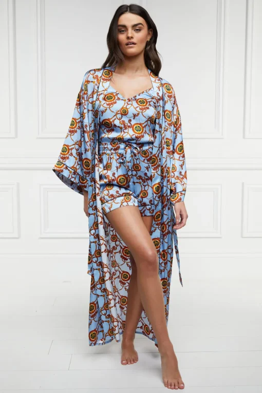 Holland Cooper Silk Full Length Dressing Gown<Women Sleepwear