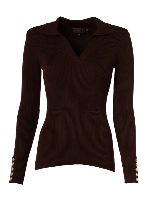Holland Cooper V-Neck Rib Top<Women Knitwear|Tops